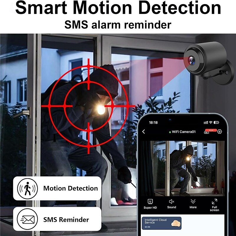 4K Baby Monitor WiFi Mini Security Camera – Wireless Indoor Night Vision Surveillance with App Control & SD Card Storage2