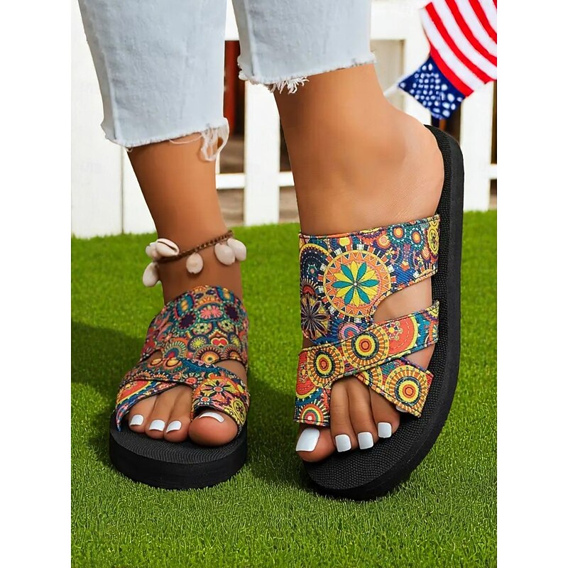 Women's American Flag Criss-Cross Sandals – Lightweight Patriotic Slides for Independence Day, Beach Trips and Casual Summer Style4
