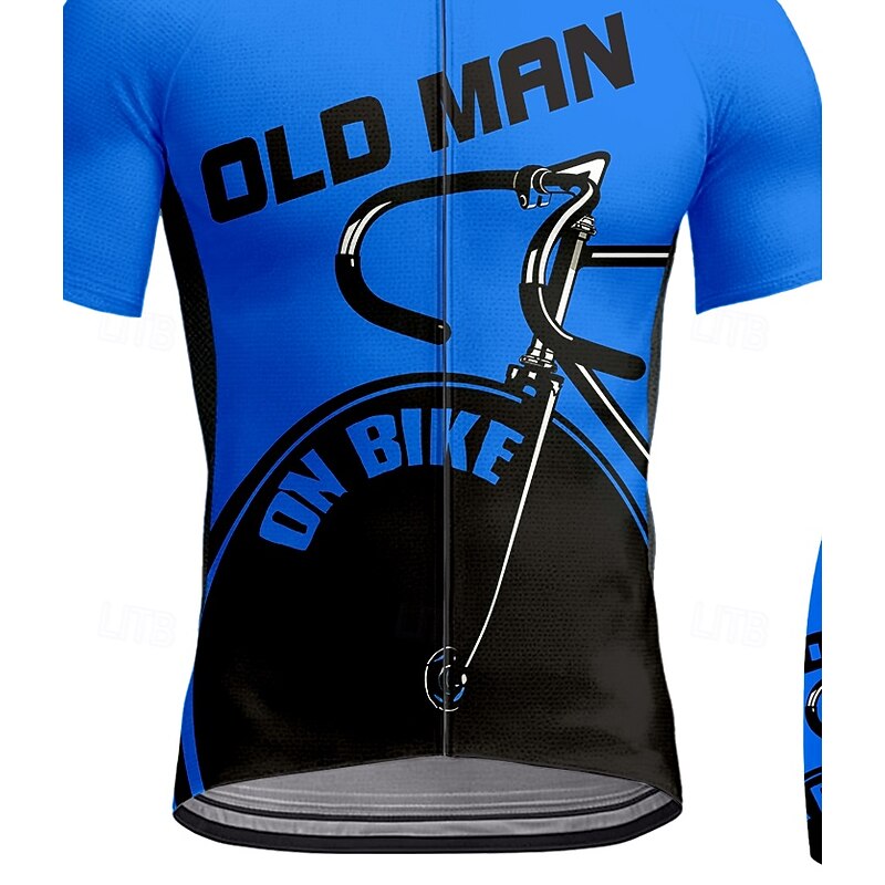 Men's Cycling Jersey with Bib Shorts Short Sleeve Yellow Red Royal Blue Bike Clothing Suit 3D Pad Breathable Quick Dry Back Pocket Polyester Spandex Lycra Sports Graphic Geometric Clothing Apparel3