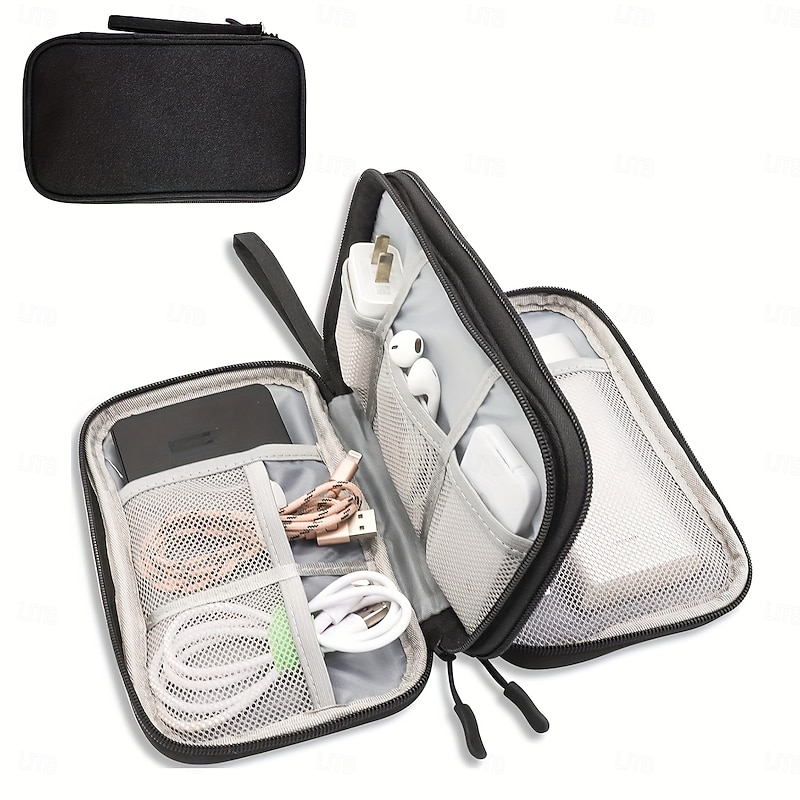 Electronics Organizer Travel Accessories Storage Bag, Cable Organizer Bag Portable for Cables Charger Adapter Hard Drives SD Cards