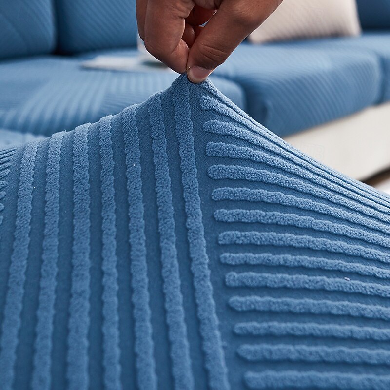 Stretch Sofa Seat Cushion Cover Slipcover Elastic Couch Sectional Armchair Loveseat 4 or 3 Seater L Shape Solid Soft Durable Washable3