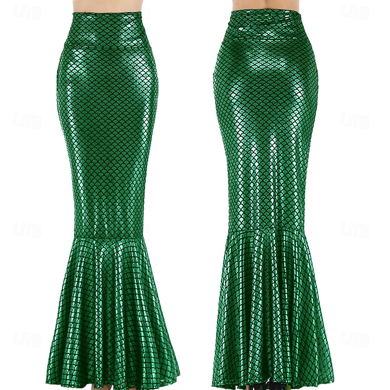 Queen Mermaid Halloween Skirt Mermaid Skirt Mermaid Tail Sexy Drag & Glam Shiny Latex Patent Metallic Adults' Women's Halloween Carnival Music Festival Pride Parade Pride Month Easy Halloween Costumes3
