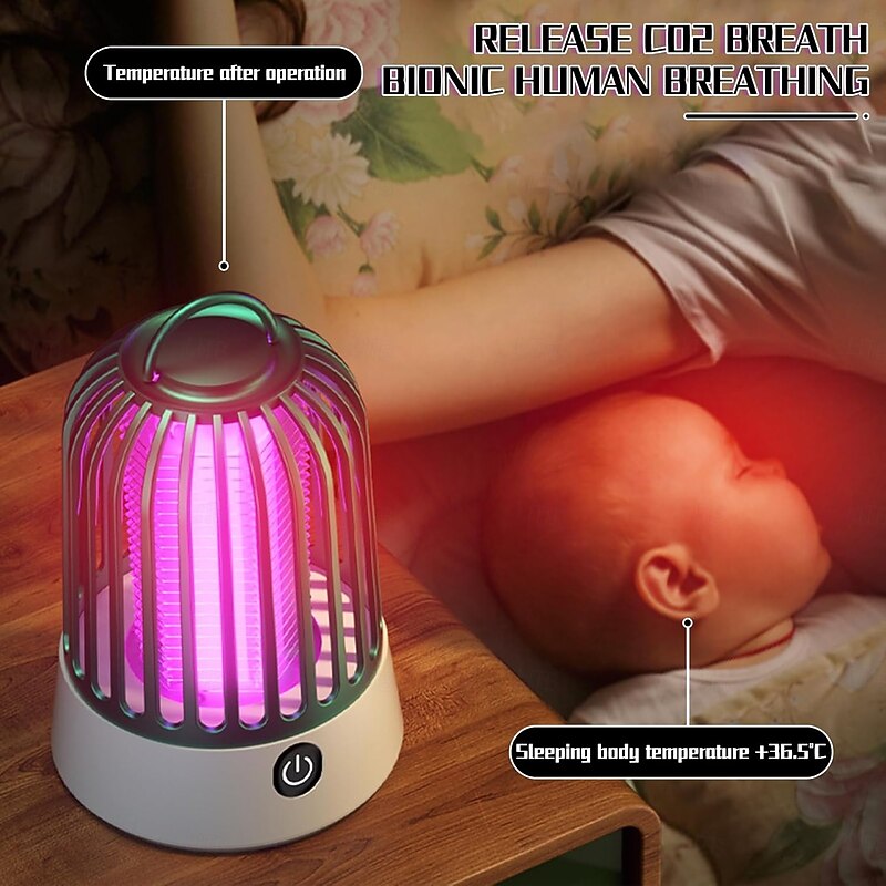 Mosquito Trap Insect Killer Electric, 2 in 1 Camping Mosquito Lamp with LED Light, Hangable Insect Lamp Insect Trap UV Lamp Mosquito Killer, USB Fly Trap Electric3