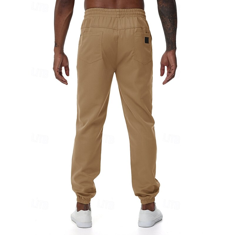 Men's Athletic Pants Trousers Jogging Pants Pocket Drawstring Elastic Waist Plain Comfort Sports Outdoor Daily Fashion Casual ArmyGreen Black Micro-elastic4