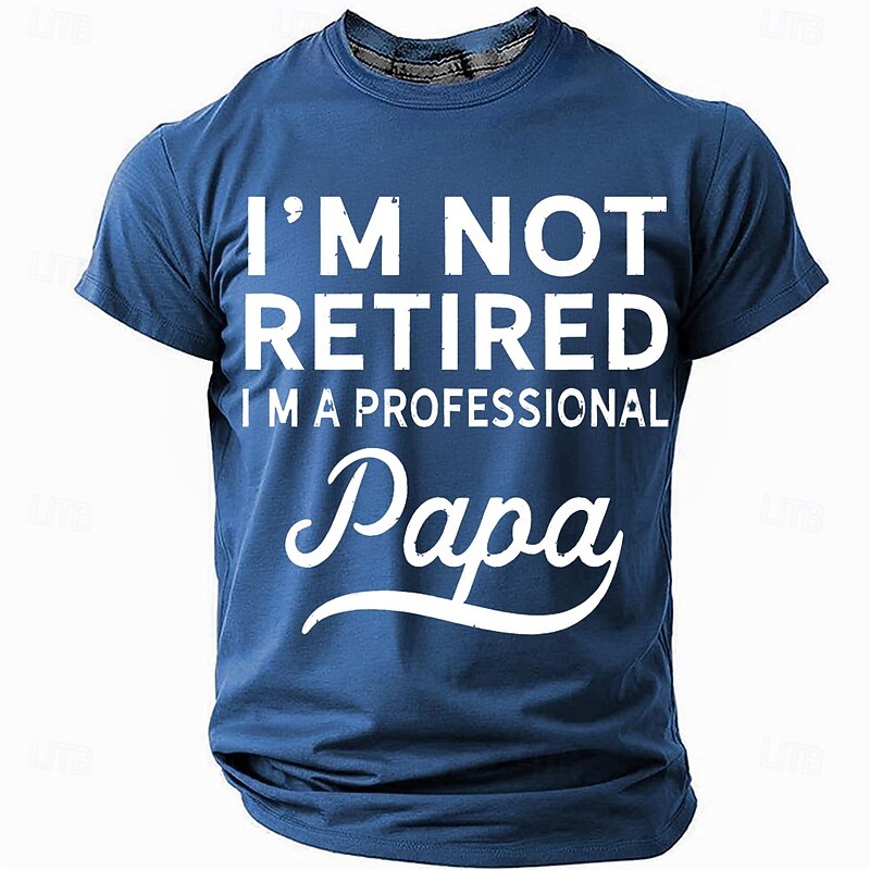 Men's Retired Father T Shirt Short Sleeve T shirt 3D Print Crew Neck Shirt Fashion Daily Basic Street Casual Daily Black Red Blue Summer Spring All Seasons Clothing Apparel S M L XL XXL XXXL4