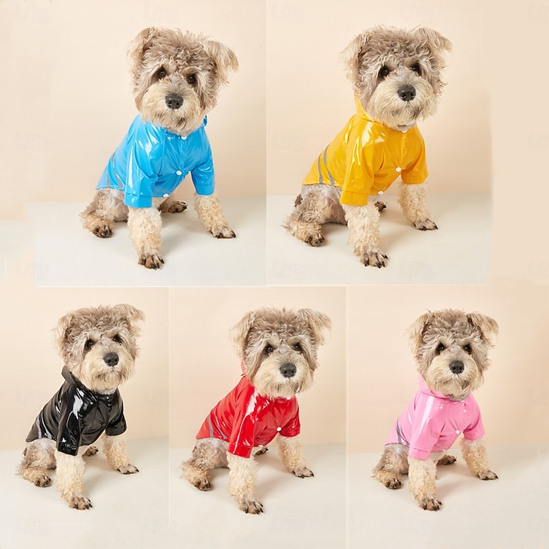 Dog Raincoat Waterproof Rain Poncho with Hoodie Pet Rain Jacket for Small Dogs