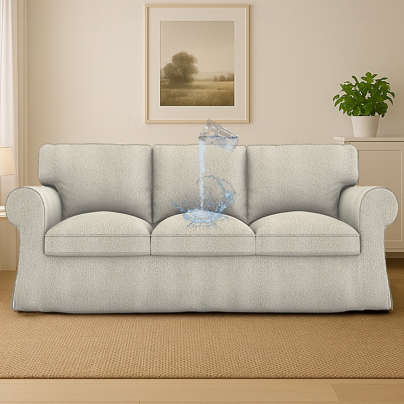 Waterproof Sofa Cover Solid Color Quilted Polyester Slipcovers