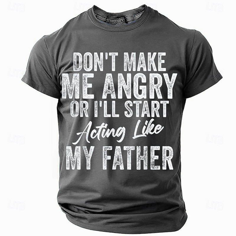Men's Funny Slang Father T Shirt Short Sleeve T shirt 3D Print Crew Neck Round Neck Shirt Fashion Daily Basic Street Casual Daily Black Blue Green Summer Spring All Seasons Clothing Apparel S M L XL3