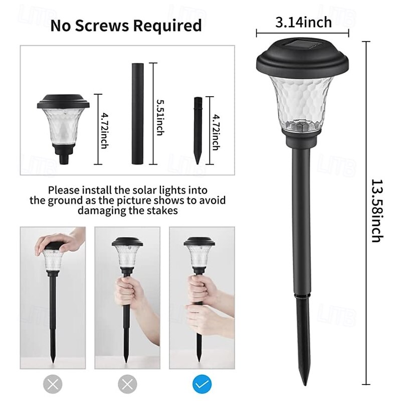 2 Pcs Outdoor Pathway Lights Waterproof Solar Plug-In Lights – Ideal for Courtyard, Garden Paths, Lawns, Villas, and Landscape Lighting with Stunning Projection Effects2