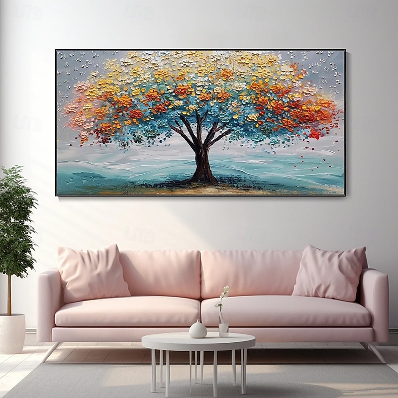 Mintura Handmade 3D Tree Flower Landscape Oil Paintings On Canvas Wall Art Decoration Modern Abstract Picture For Home Decor Rolled Frameless Unstretched Painting4