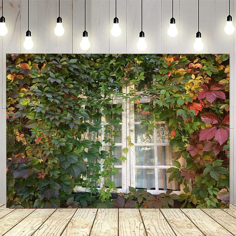 Wall Window Green Plant Hanging Tapestry Mural Art Large Tapestry Mural Decoration Photo Background Carpet Curtain Home Bedroom Living Room Decoration