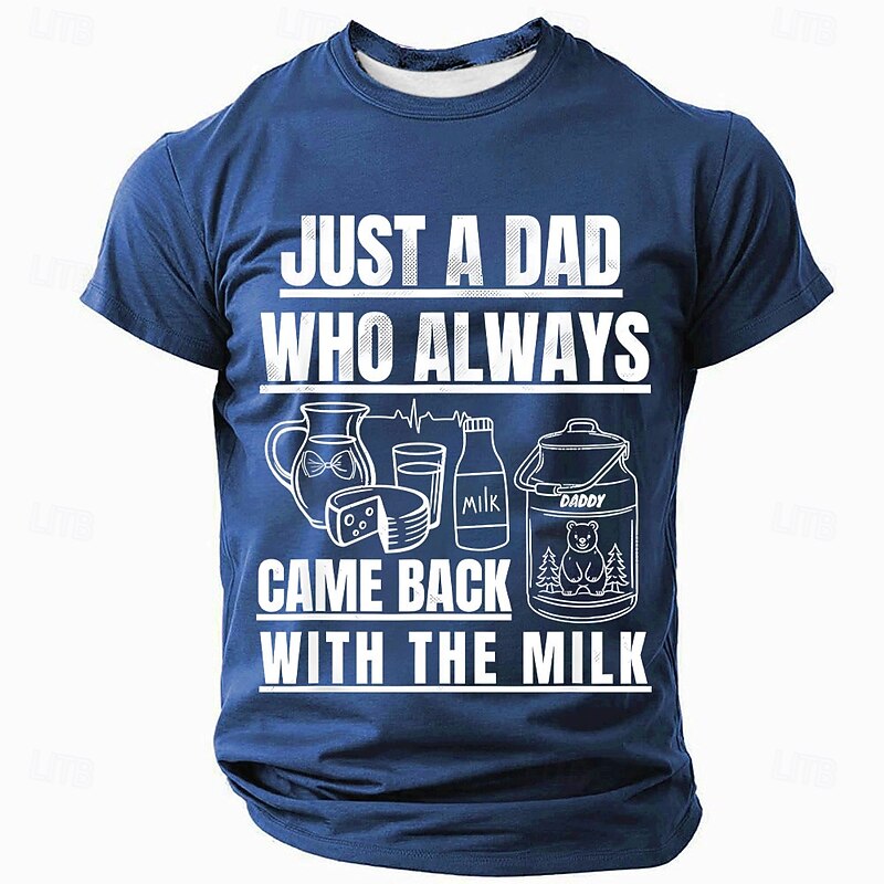 Men's Funny Slang Father T Shirt Short Sleeve T shirt 3D Print Crew Neck Round Neck Shirt Fashion Daily Basic Street Casual Daily Black Red Blue Summer Spring All Seasons Clothing Apparel S M L XL