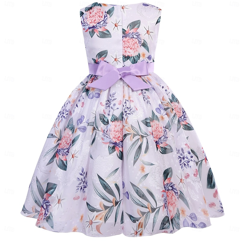 Kids Girls' Party Dress Graphic Sleeveless Short Sleeve Performance Special Occasion Princess Polyester Party Dress Summer Spring kids Pink Blue Purple2