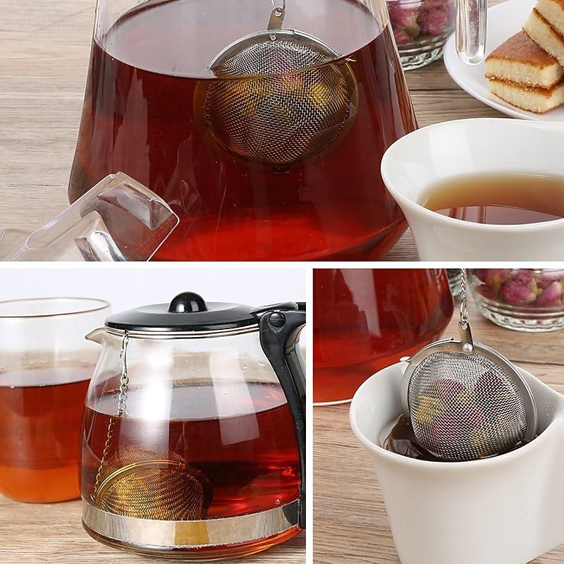 3piece set Stainless Steel Mesh Tea Ball Extra Fine Mesh Tea Infuser for Loose Leaf Tea Tea Strainers Tea Infuser Strainer Filters for Tea Tea Infuser for Tea Filter Herbal Spices Seasonings4