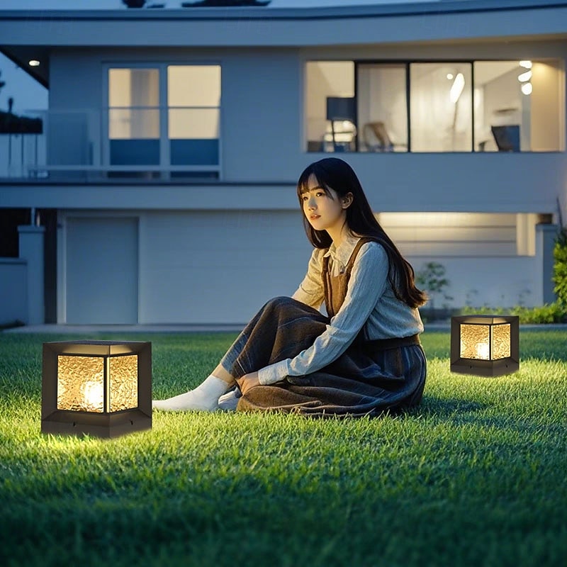 Outdoor Modern LED Outdoor Wall Lights Warm White Simplicity IP54 Waterproof Garden Lamp Path Lights Modern Villa Patio Pathway Yard Lamps Exterior Floor Mount Lawn Lighting Fixtures2