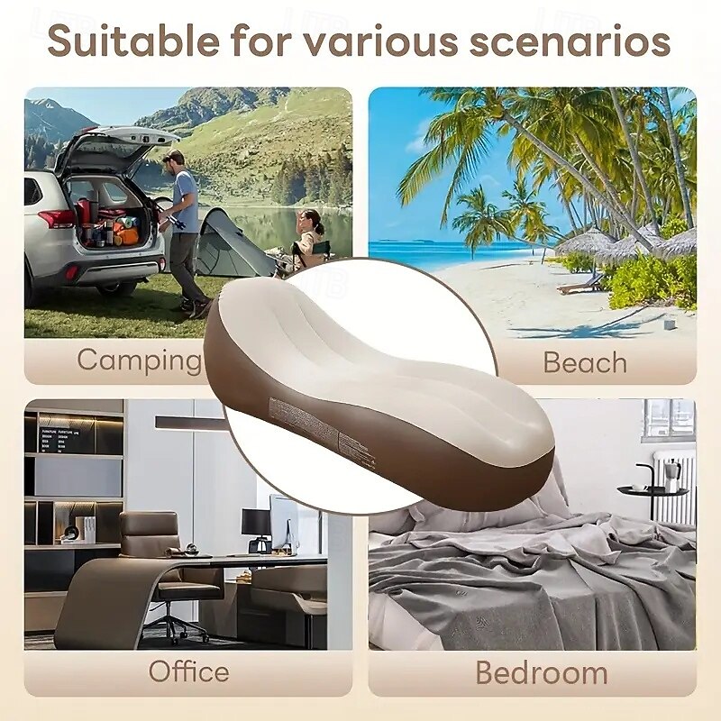 Lnflatable Sofa Air Sofa Inflatable Bed Sofa Bed Lover Sofa Suitable for Living Room Balcony Backyard Camping Picnic Beach Travel and Party Portable Folding Sofa3
