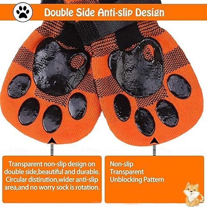Anti Slip Dog Socks to Prevent Licking Paws Dog Shoes for Hot Pavement Dog Booties for Small Medium Large Senior Dogs Traction Control Boots & Paw Protectors for Hardwood Floors4