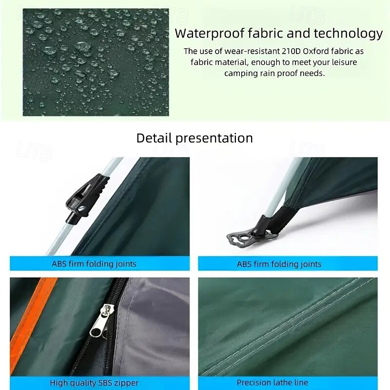 Automatic Pop-up Camping Tent-waterproof Portable and Collapsible for Outdoor Adventures Beaches or Parks Secure Zipper Tent4