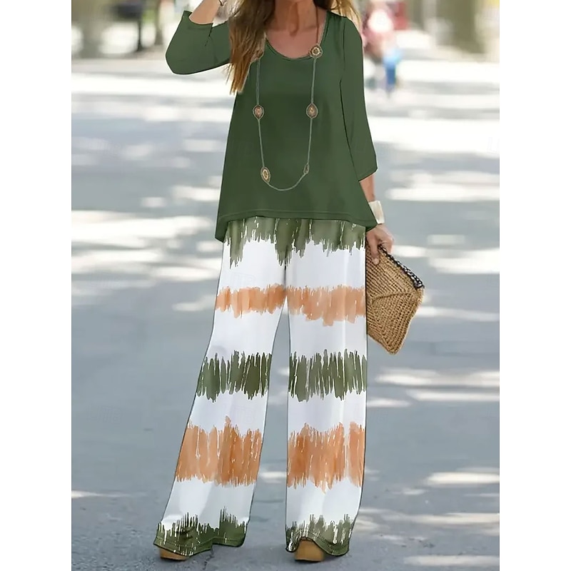 Women's Shirt Blouse 3/4 Length Sleeve U Neck Floral Graphic Print Outdoor Vacation Casual White Blue Purple Summer Loose Fit2