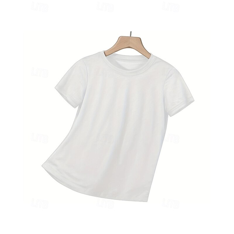 100% Cotton American Independence Day Kids Girls' Black White American Flag T shirt Tee Crew Neck Short Sleeve Outdoor Vacation Daily Classic Casual Print Summer2