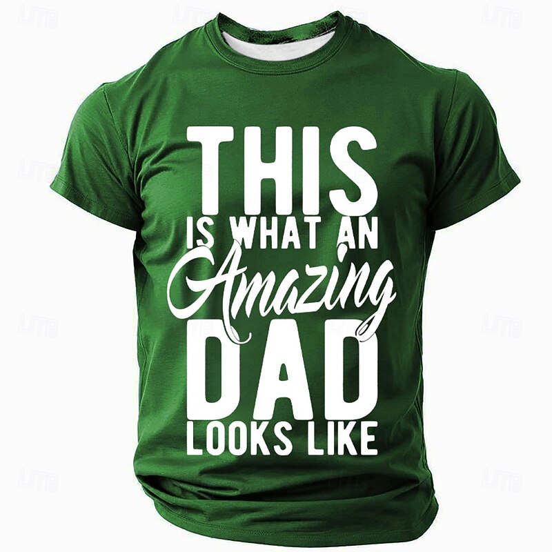 Men's Funny Slang Papa Dad T Shirt Short Sleeve T shirt 3D Print Crew Neck Round Neck Shirt Fashion Daily Basic Street Casual Daily Black Red Blue Summer Spring All Seasons Clothing Apparel S M L XL2