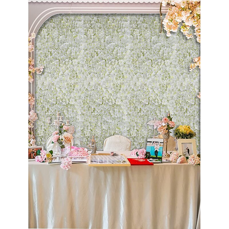 Artificial Simulation Fence, Rattan Decorative Garden Mesh, Wooden Telescopic Fence, Simulation Flower Wall for Wedding, Background, and Garden Decoration2