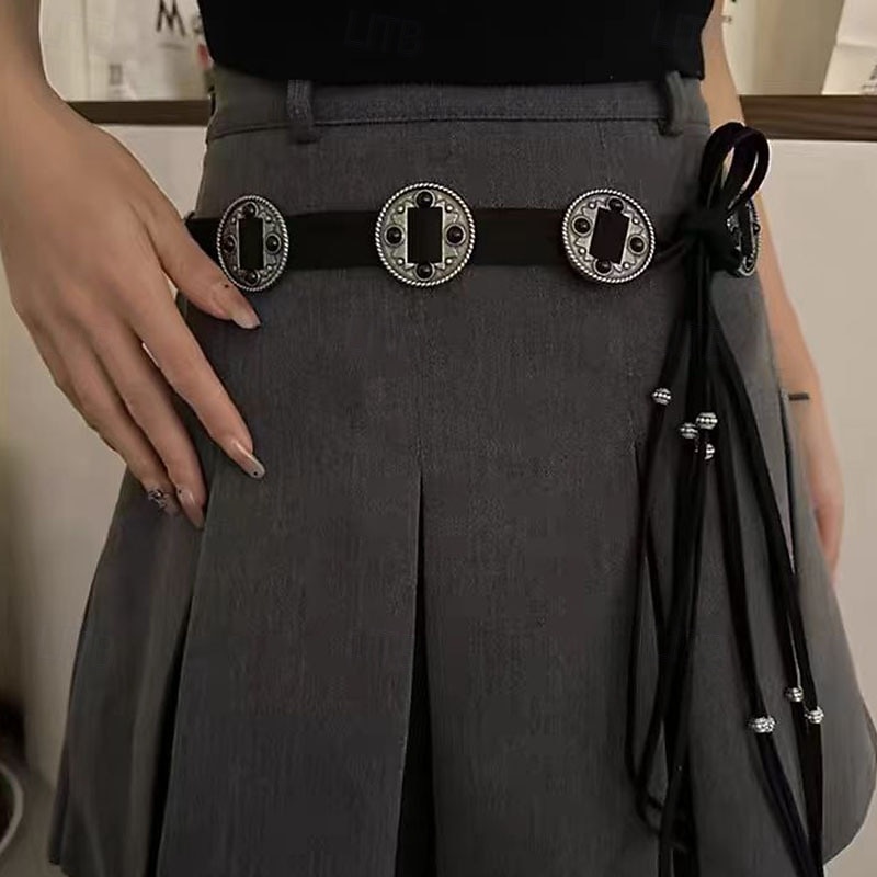 Women's Belt Alloy Black Brown Waist Belt Street Daily Pure Color2