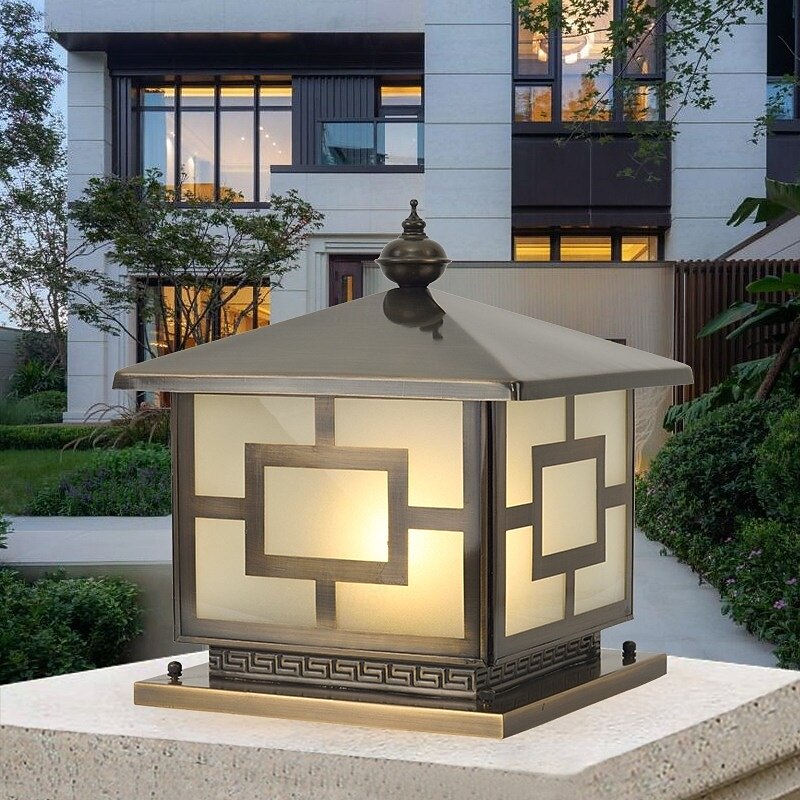 Modern Outdoor Post Lights For House Outdoor Fence Column Light With Acrylic Shade Black Finish, IP65 Waterproof Square Pillar Lights Outdoor For Porch, Doorway, Front Yard