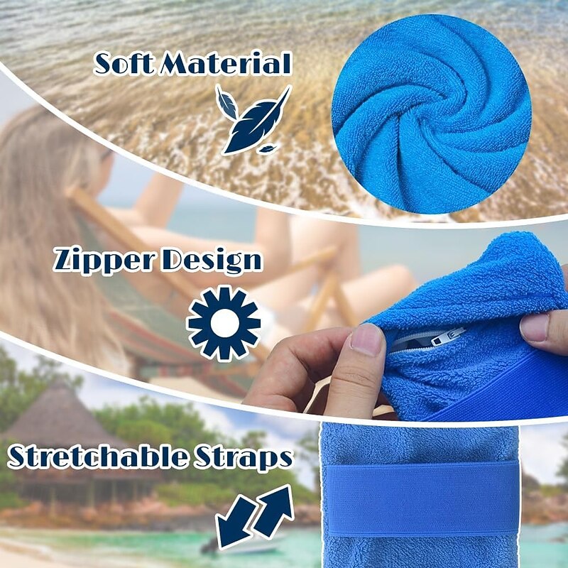 4Pcs Sand Remover for Beach, Sand Remover Bag, owder Pouch Sand Remover Brush for Beach Vacation Camping Essentials (Not Contain Talc Powder)3