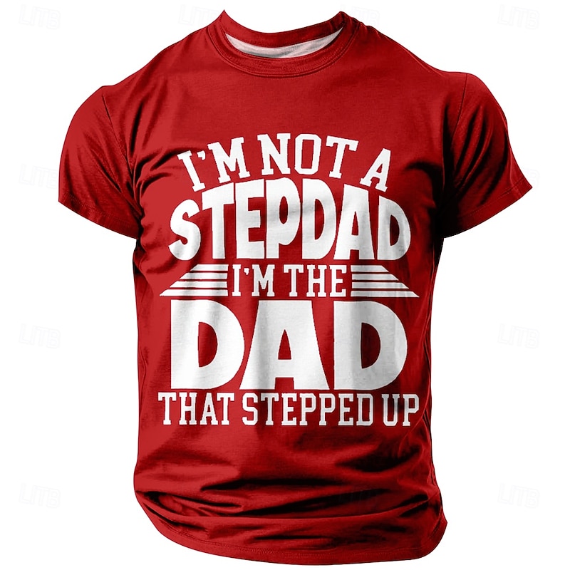 Men's Funny Slang Father T Shirt Short Sleeve T shirt 3D Print Crew Neck Shirt Fashion Daily Basic Street Casual Daily Black Red Blue Summer Spring All Seasons Clothing Apparel S M L XL XXL XXXL