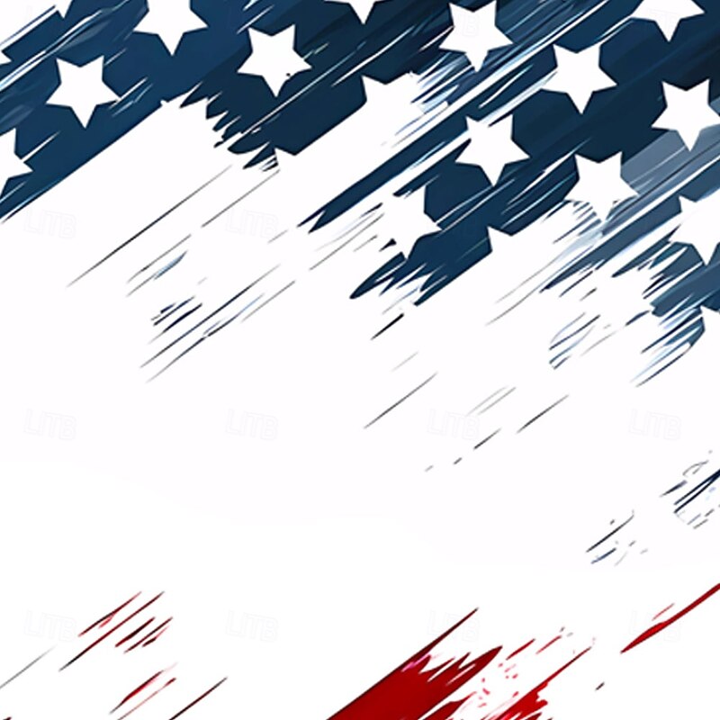 Independence Day Male American US Flag Polo Short Sleeve Turndown Casual Daily Sports & Outdoor Casual Buttons Pocket Summer Robin's Egg Blue White3