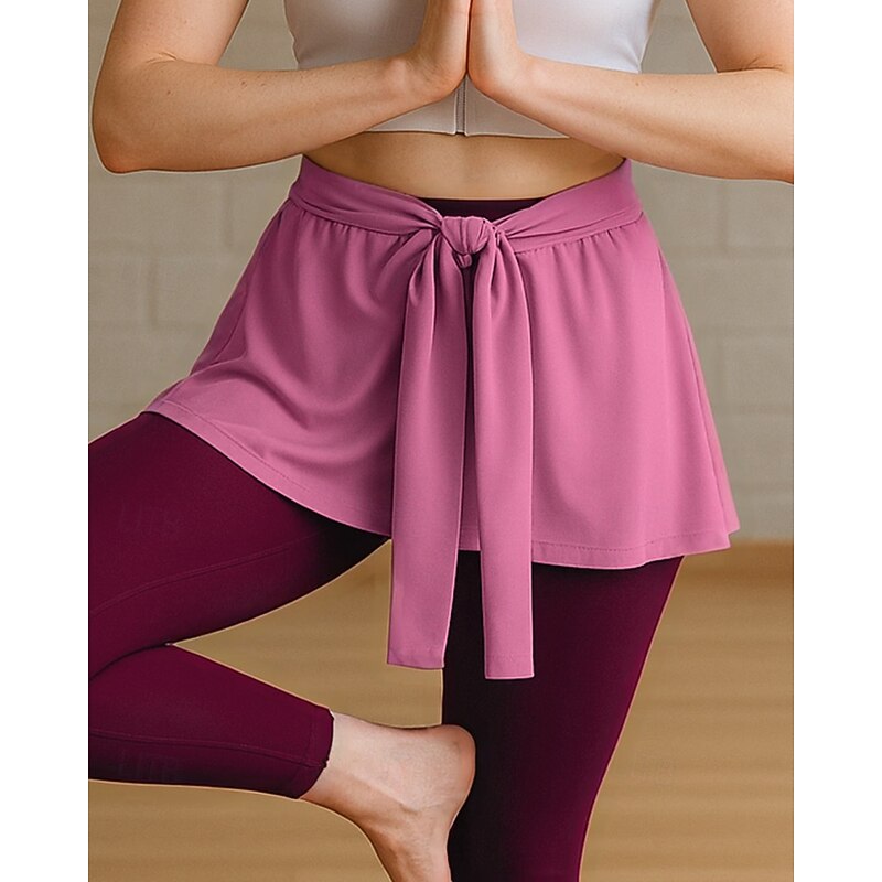 Women's Yoga Skirt Asymetric Hem Fitness Pants Solid Color Black Blue Light Purple Sports Activewear Micro-elastic