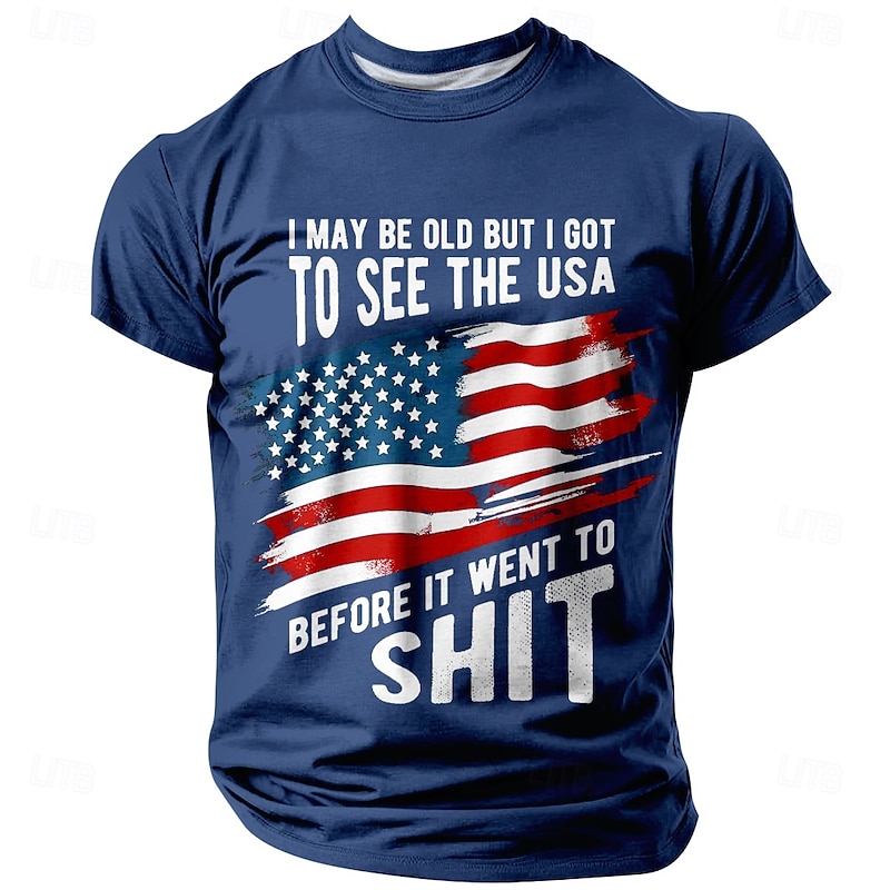 Patriotic T Shirts For Men Eagle American Flag T Shirt Tee Top 100% Cotton Short Sleeve Graphic Shirt Black Dark Grey Dark Blue Comfortable Tee Sports Outdoor Holiday Fashion Designer Clothing4
