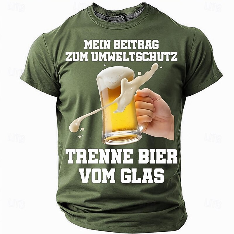 Men's Beer German T Shirt Short Sleeve T shirt 3D Print Crew Neck Shirt Fashion Daily Basic Street Casual Daily Black Red Blue Summer Spring All Seasons Clothing Apparel S M L XL XXL XXXL2