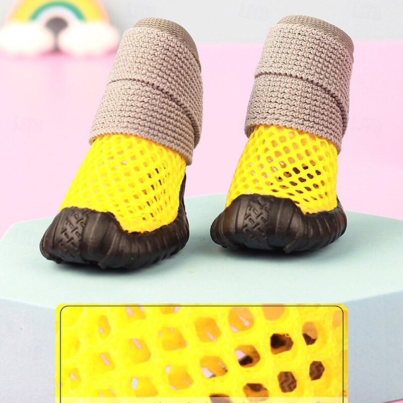 Dog Shoes for Large Small Medium Dogs - Breathable Dog Boots for Summer Hot Pavement Paw Protector for Outdoor Walking Winter Snow Anti-Slip Rubber Dog Booties for Hardwood Floor2