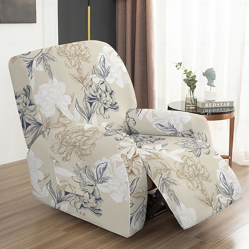 Recliner Sofa Chaise Lounge Cover Geometric Printed Reclining Sofa Slipcovers
