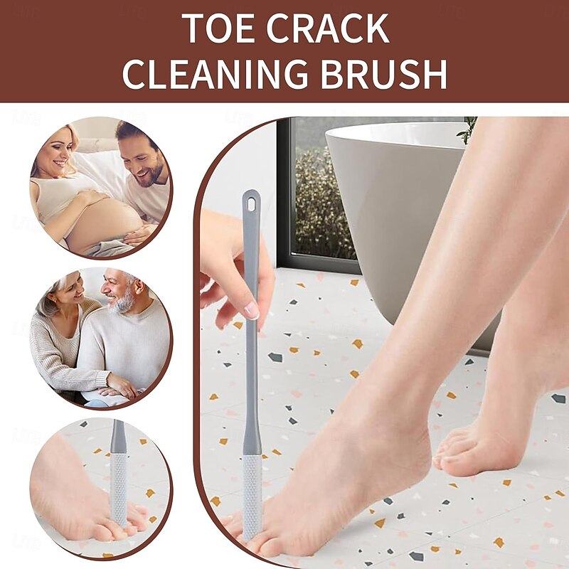 Toe Cleaning Brush, Toe Gap Cleaning Brush Long Handle,Silicone Foot Scrubber for Shower,Feet Cleaner Scrub Foot Care for Seniors,Elderly, Men and Women3