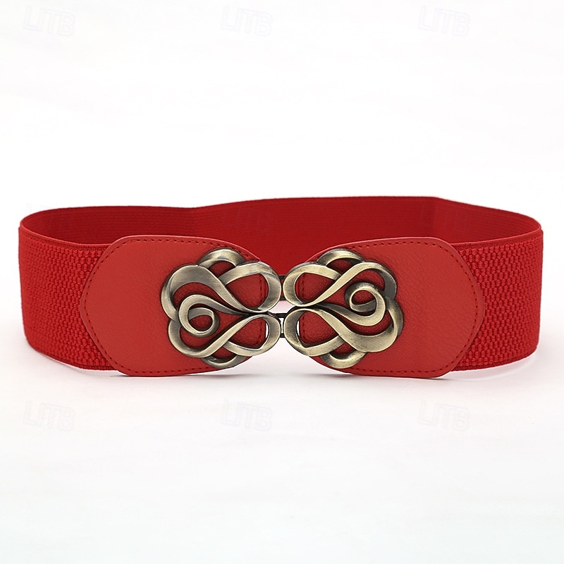 Women's Belt Alloy Black White Red Camel Waist Belt Outdoor Weekend Floral4