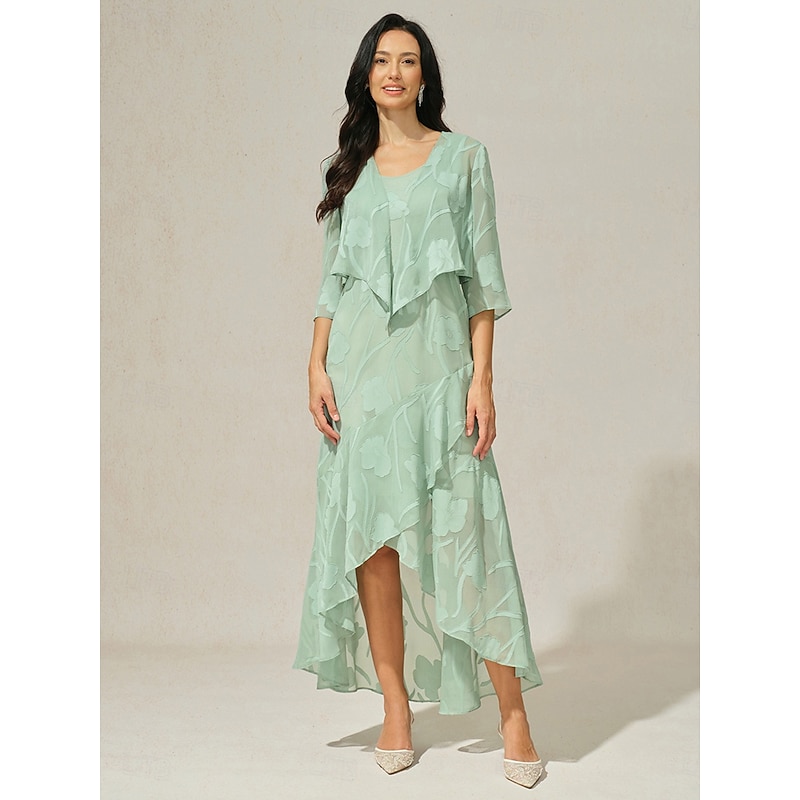 Women's Maxi Dress Ruffle Dress Elegant Wedding Wedding Guest Evening Party Floral Sleeveless U Neck Sage Green Summer Spring