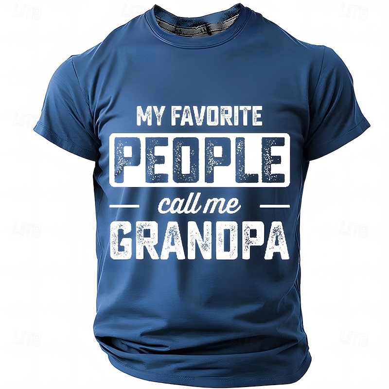 Men's Grandpa Funny Slang T Shirt Short Sleeve T shirt 3D Print Crew Neck Round Neck Shirt Fashion Daily Basic Street Casual Daily Black Red Blue Summer Spring All Seasons Clothing Apparel S M L XL