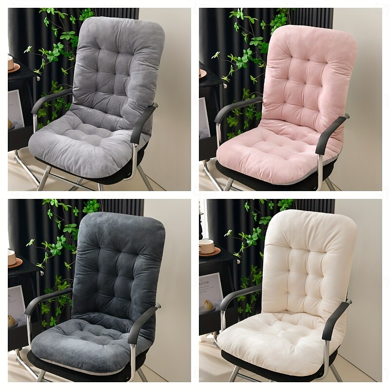 Desk Chair Cushion Non-Slip Rocking Seat Cushion Office Chair Pad Dorm Seat Cushion with High Back Support Soft Seat Pad with Ties for Office Car Home Dining Room Kitchen3