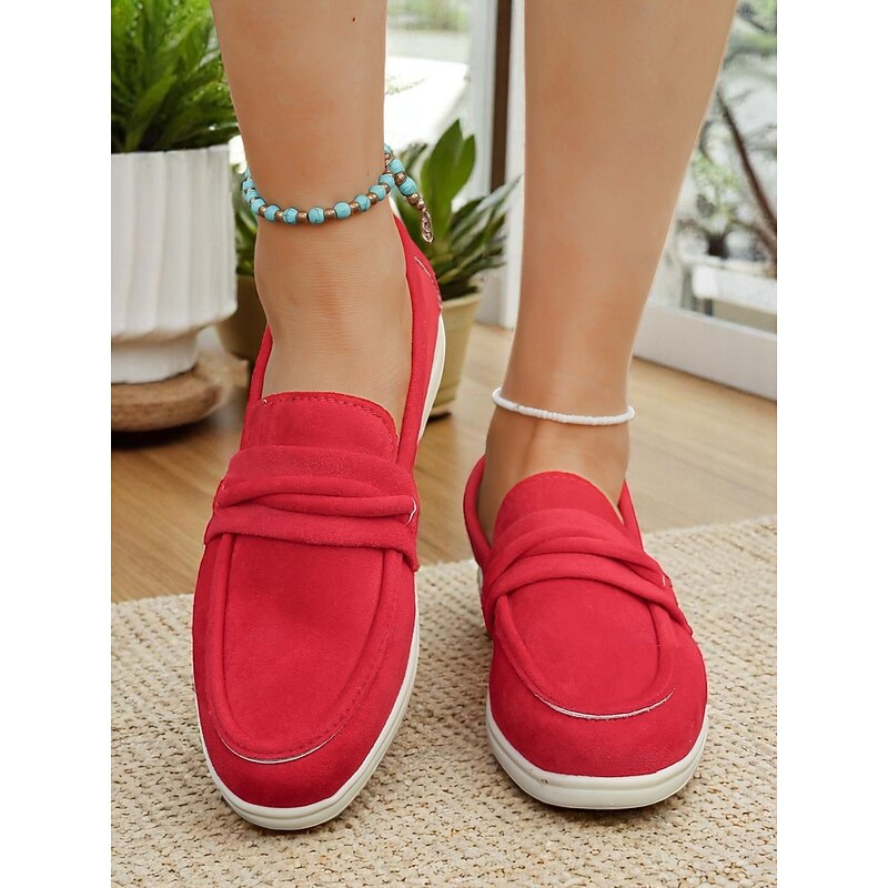 Women's Faux Suede Loafers – Classic & Versatile Style for Lakeside Strolls, Casual Office Days & Weekend Outings