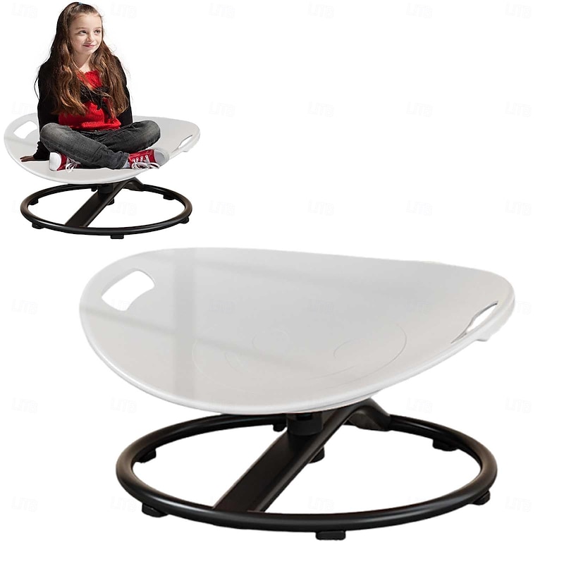 Sensory Toys for Autism,Double Handle Design Autism Spinning Chair Training Body Coordination Sit and Spin Metal Base More Safer Spinning Chair for Kids Sensory3