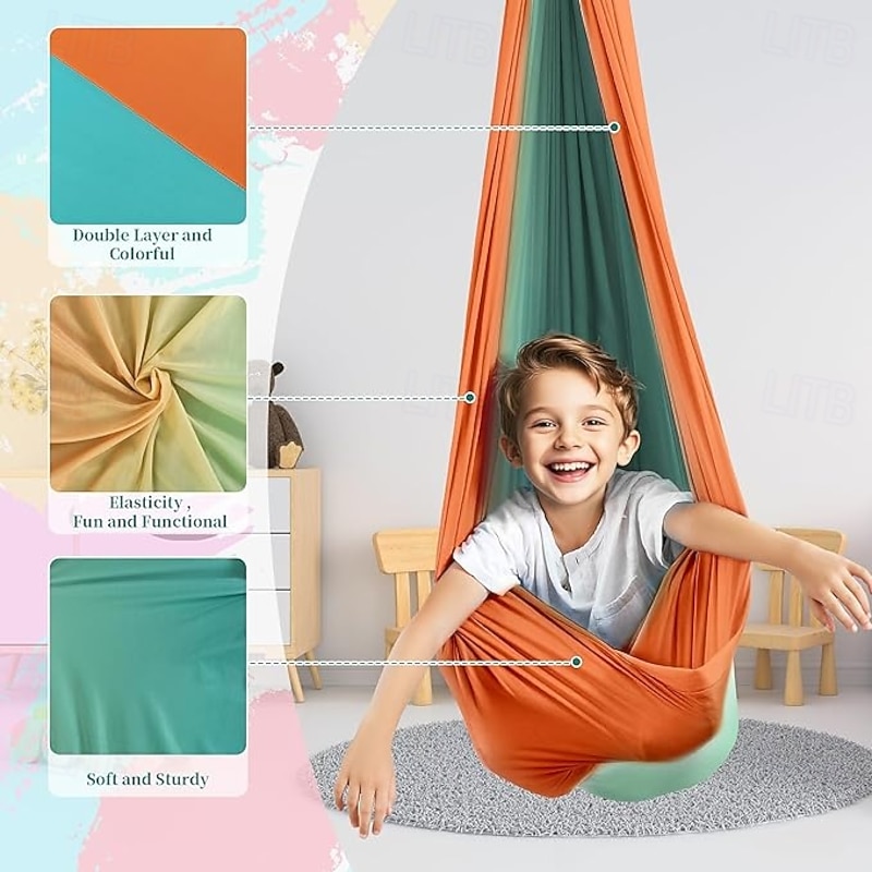 Sensory sway for children and adults capable of accommodating 300 pounds of indoor and outdoor sensory sway double-layer treatment for children with autism including suspension kit2