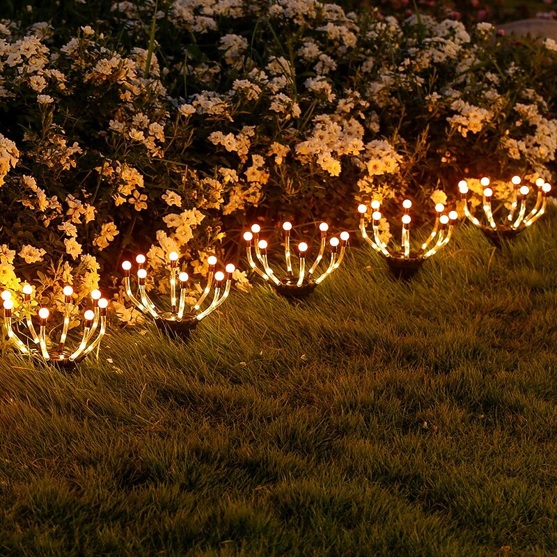 1PC Solar Firefly Pathway Lights Underground Light Outdoor Courtyard Path Yard Garden Camping Landscape Decorative Landscape Light2