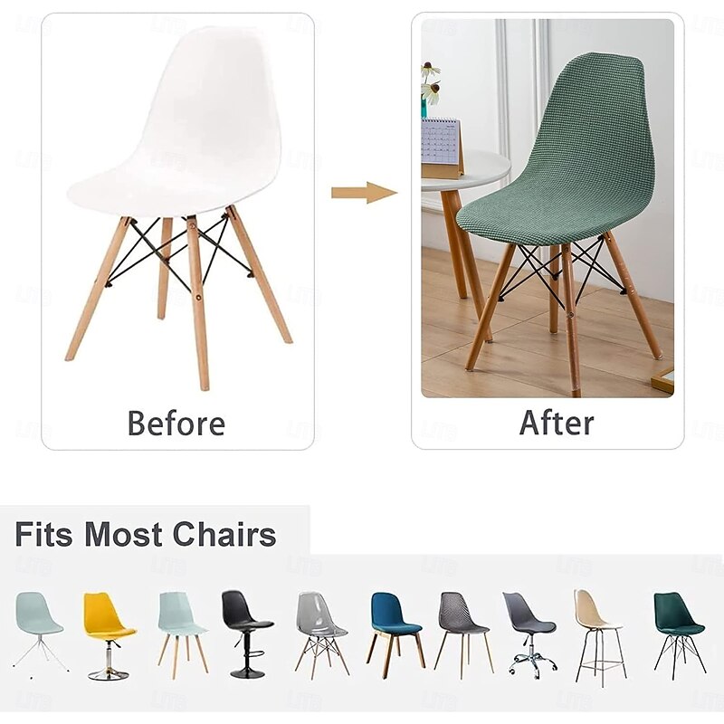 Dining chair Cover Century Modern Shell Chair Cover For Home Polar Fleece Fabric Chair Cover Stretch Slipcovers Seat Chair Covers4