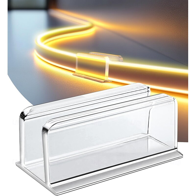 20 Pcs Neon Rope Light Clips Mounting Clear Waterproof LED Strip Clip Brackets - Adhesive Wall Mount Holder for Govee and Other Neon LED Lights Strips