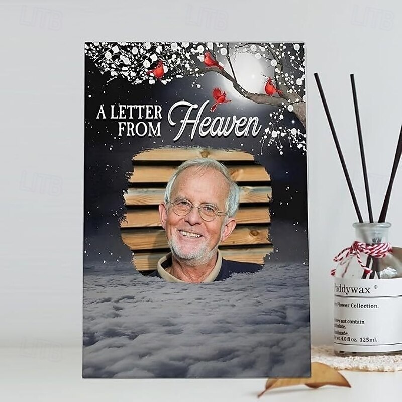 Custom Photo Memorial Plaque with You Text Personalized Acrylic Plaque for Christmas Memorial Gift for Mom Dad Brother Sister A Letter From Heaven3