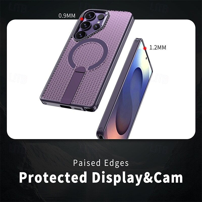 Phone Case For Samsung Galaxy S25 S25 Edge S24 S24 FE S23 Ultra Plus A16 A55 5G A35 5G A25 A15 Back Cover Magnetic Adsorption with Stand Holder Support Wireless Charging Kickstand Geometric Pattern4