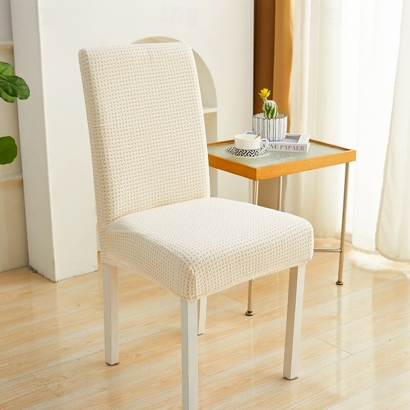Stretch Dining Chair Cover Bar Stool Cover Counter Stool Pub Chair Slipcover for Dining Room Cafe Barstool Slipcover Removable Furniture Chair Seat Cover Jacquard Fabric with Elastic Bottom